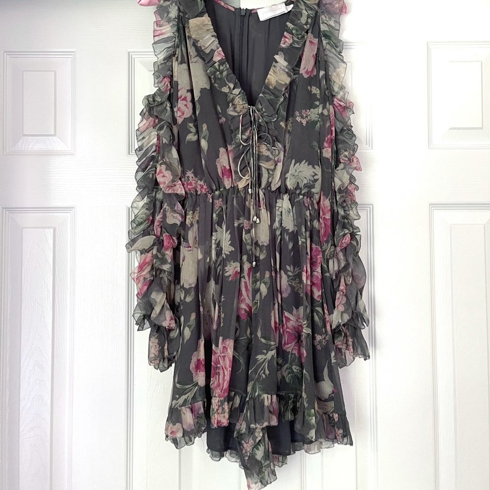 ZIMMERMANN Floral Silk-Georgette Playsuit/Romper
